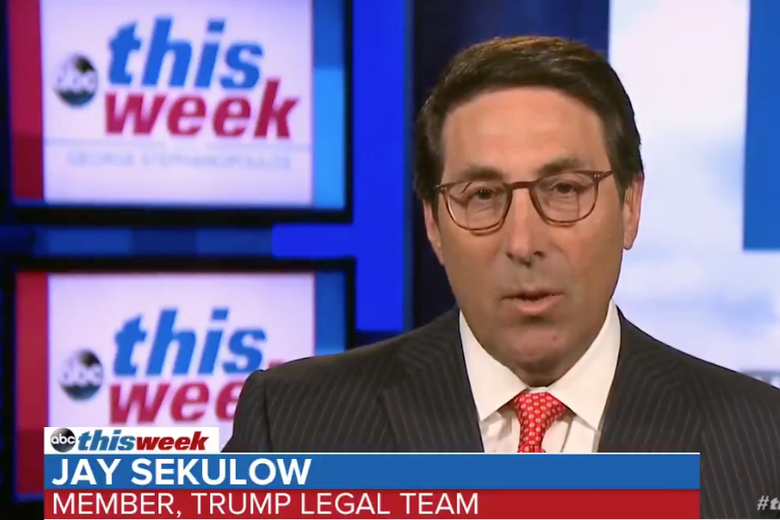 Lawyer Jay Sekulow speaks to ABC News' George Stephanopoulos on August 5, 2018.