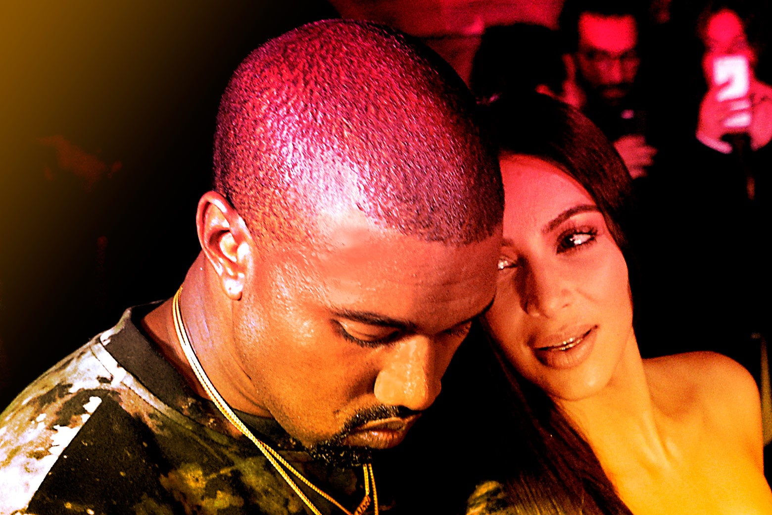 Kanye West and Kim Kardashian in Paris.