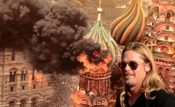Brad Pitt promoting World War Z in Moscow, June 20, 2013.