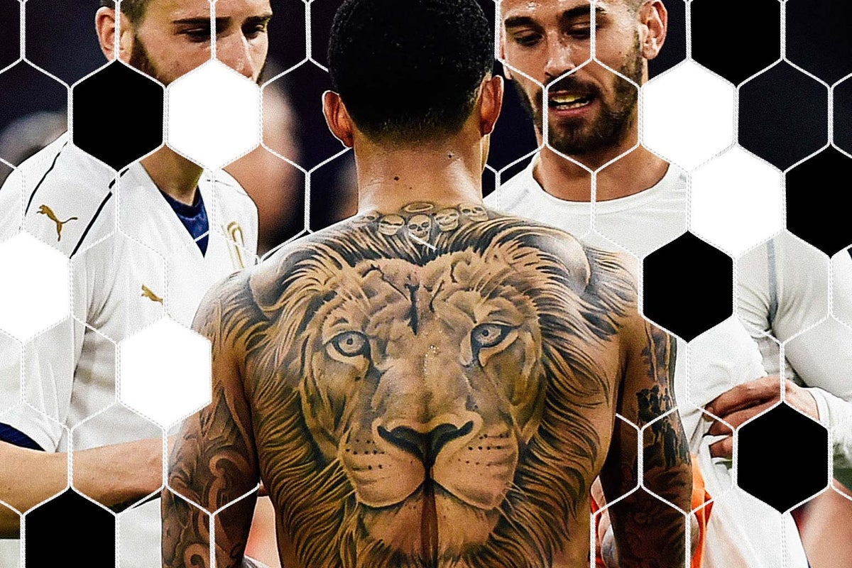 Can you identify the footballer from their tattoo?