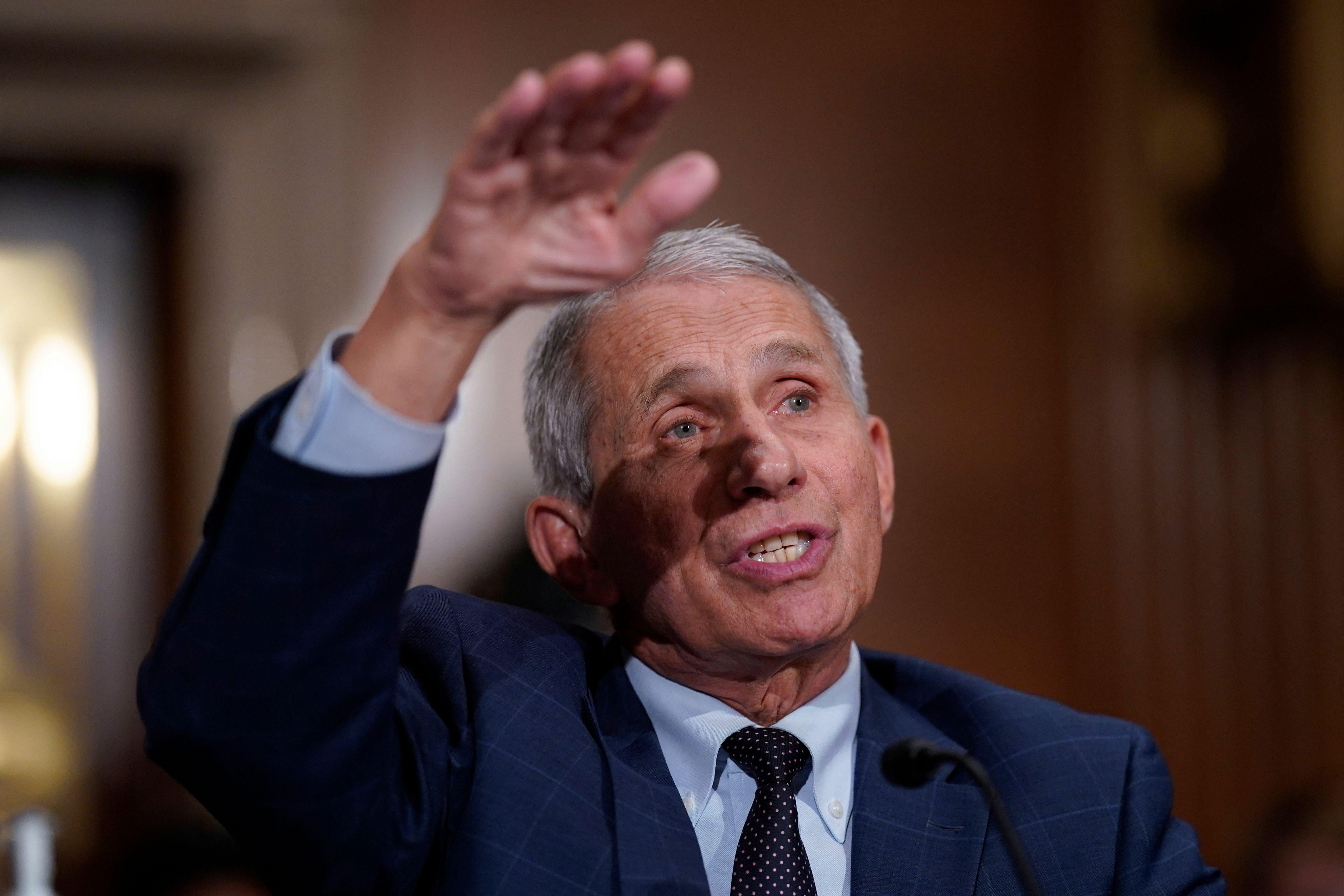 Dr. Anthony Fauci, director of the National Institute of Allergy and Infectious Diseases, responds to questions by Senator Rand Paul during the Senate Health, Education, Labor, and Pensions Committee hearing on Capitol Hill in Washington, D.C. on July 20, 2021. 