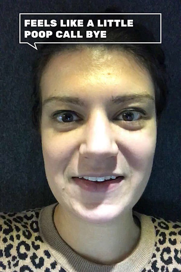 Shannon Palus, with the Clipomatic caption, "Feels like a little poop call bye."