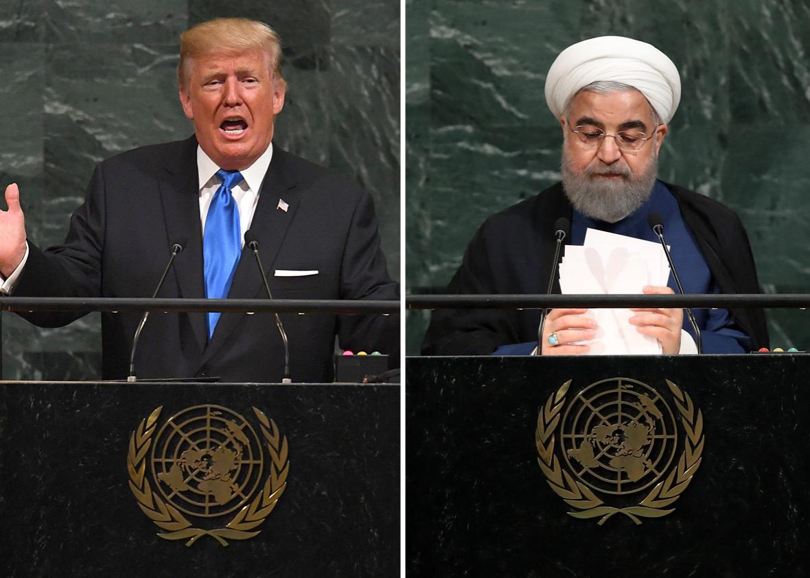 US President Donald Trump and Hassan Rouhani, President of the Islamic Republic of Iran