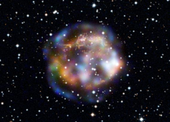 X-ray image of the exploded star Cas A.