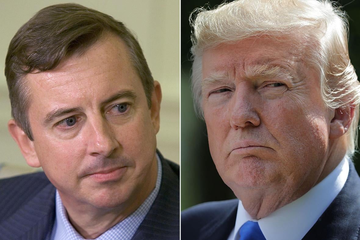 Side-by-side photos of Ed Gillespie and Donald Trump