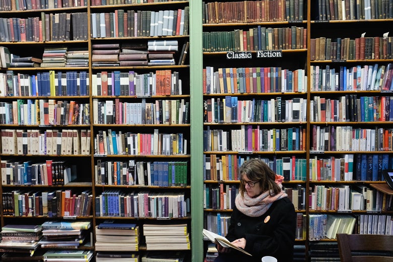 A library member sits and reads inside the Leeds Library on January 9, 2018 in Leeds, England.