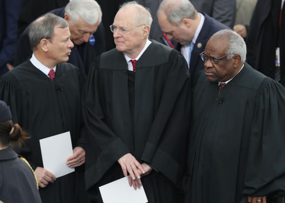 Justices Roberts, Kennedy, and Thomas at Trump's inauguration
