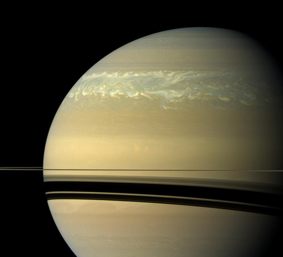 saturn hydrogen storm photo.