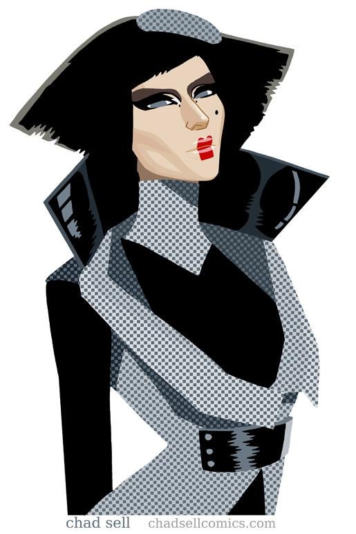 Punk Geisha Raven illustration.