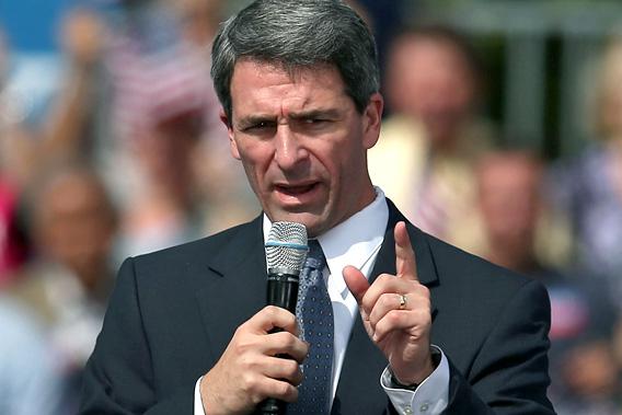 Virginia Attorney General Ken Cuccinelli speaks at a campaign rally.
