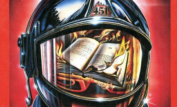 Ray Bradbury's Fahrenheit 451 book cover from 1976.