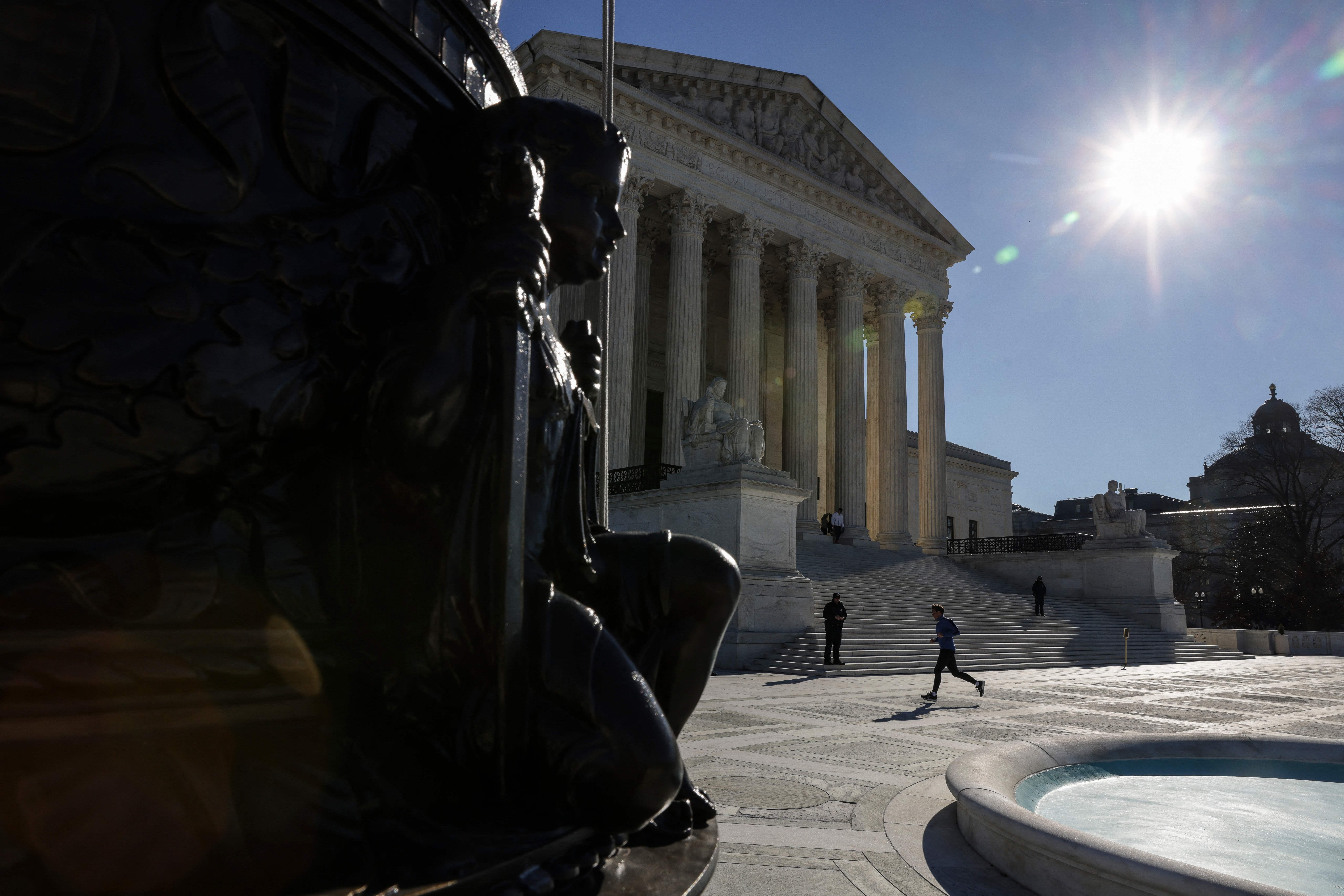 The Supreme Court plaza in the sun.