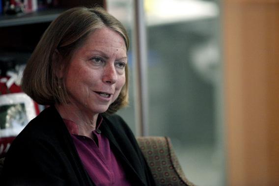 New York Times Executive Editor Jill Abramson speaks during an interview in New York September 21, 2011.