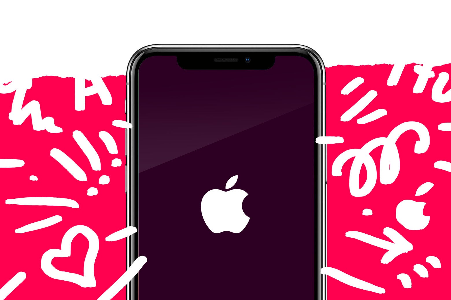 Photo illustration: an iPhone is surrounded by stylized symbols.  Photo illustration by Natalie Matthews-Ramo/Slate. Photo by Apple.