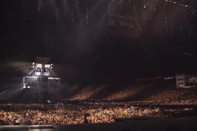 The crowd at a Michael Jackson concert in Bucharest.