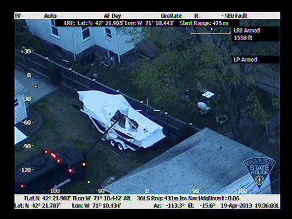 the boat in which Boston Marathon bombing suspect Dzhokhar A. Ts