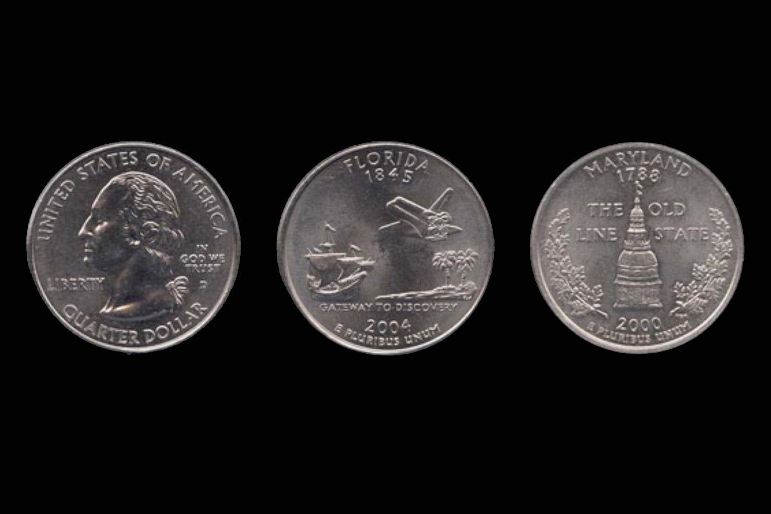 Two U.S. state quarters included as cargo on New Horizons.