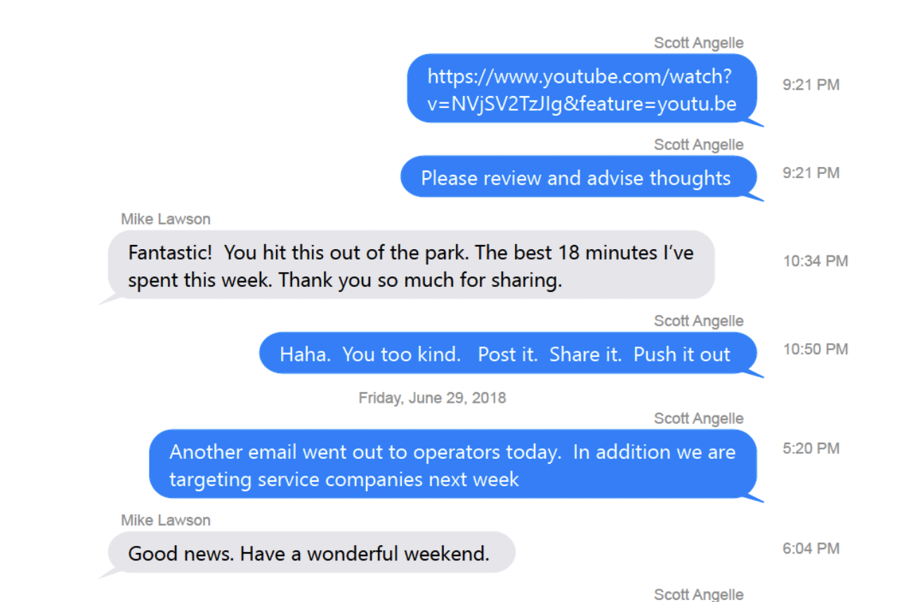 Screenshot of a text conversation