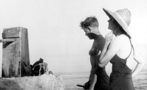 Rachel Carson, right, with wildlife artist Bob Hines in the Florida Keys around 1955.