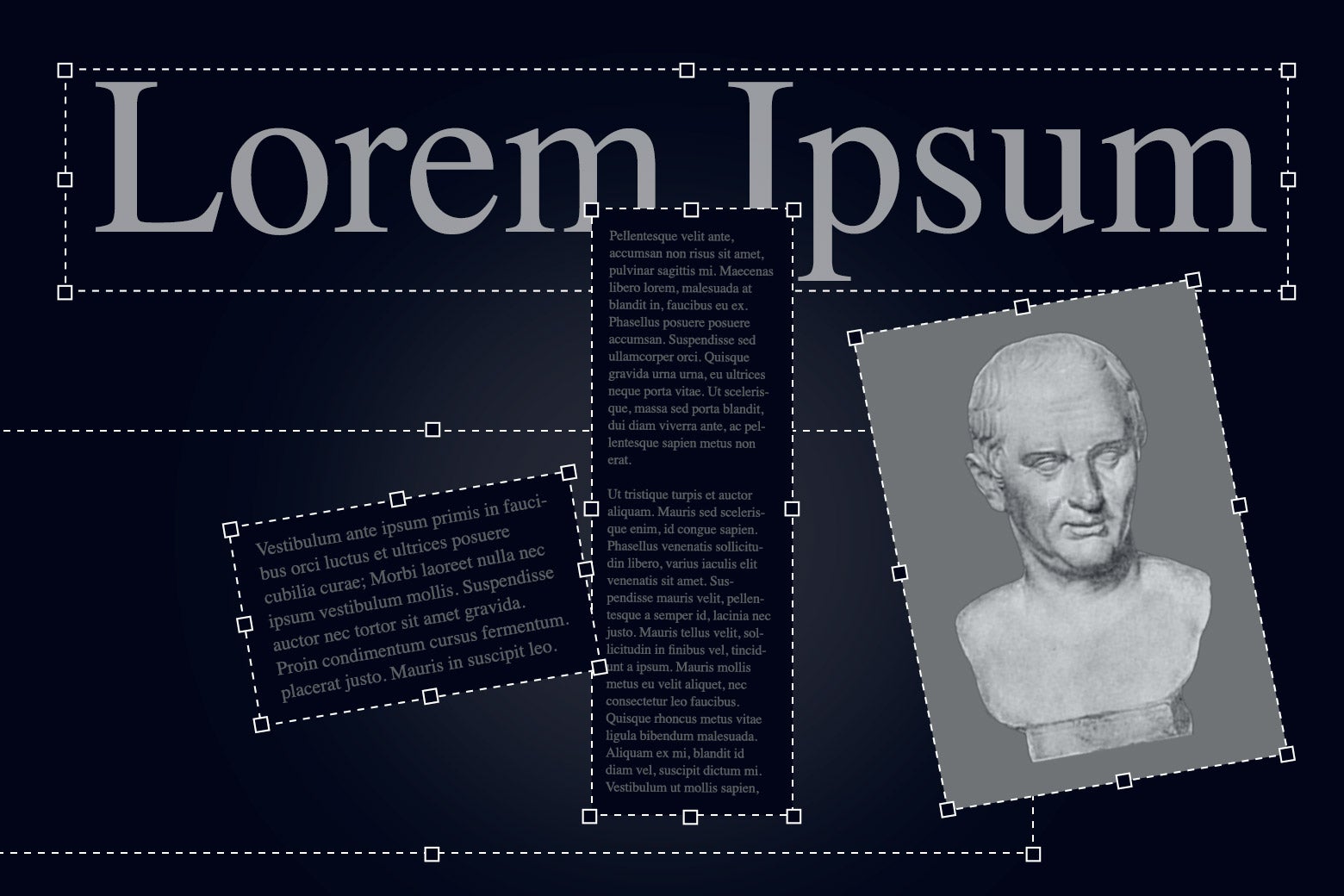 A layout with Lorem Ipsum in it. 