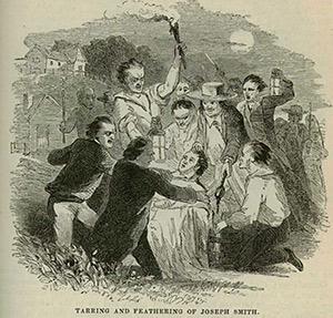 Joseph Smith being tarred and feathered.