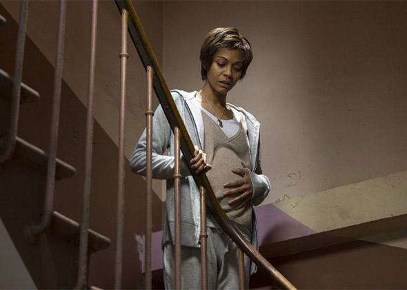 Zoe Saldana in Rosemary's Baby (2014).