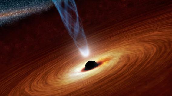 Artist's illustration of matter falling into a black hole