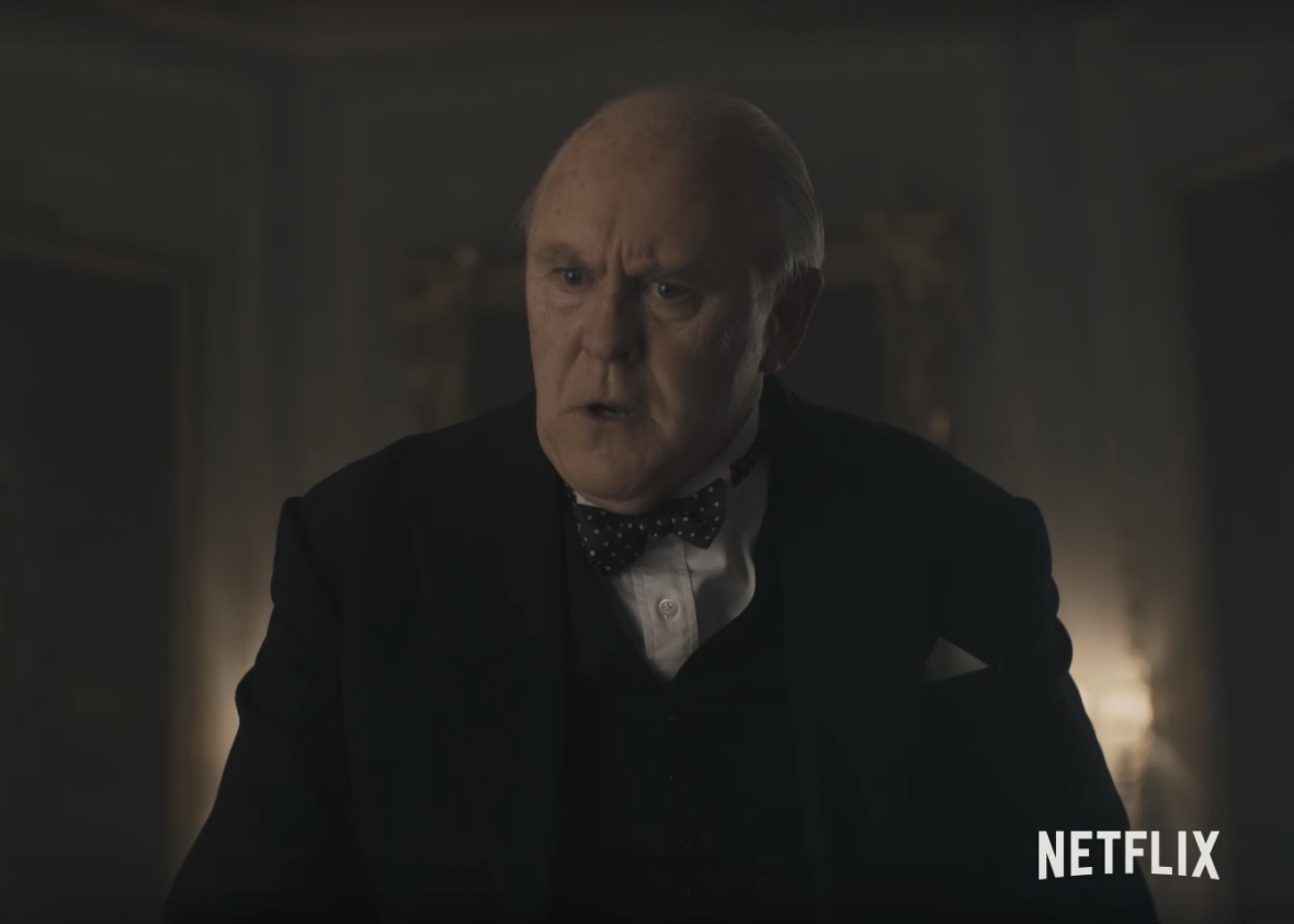 John Lithgow as Winston Churchill in The Crown.