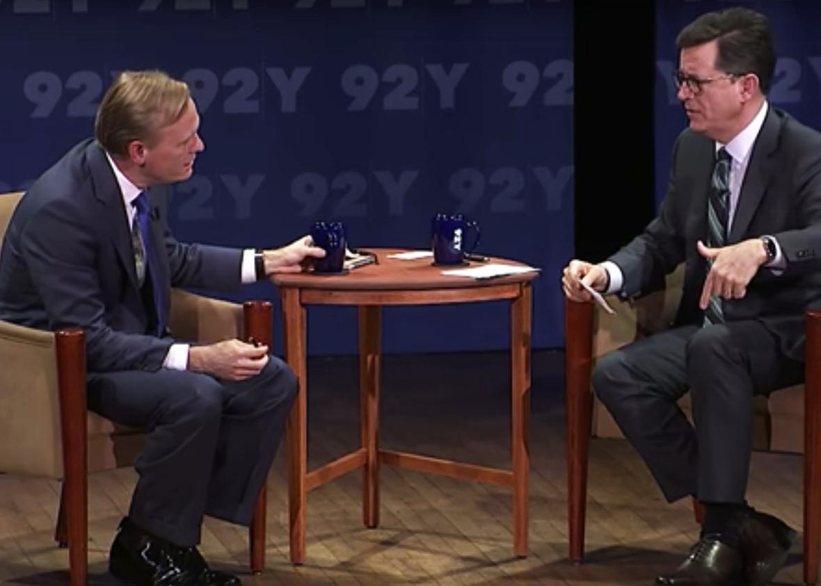 John Dickerson and Stephen Colbert on "Face the Nation".