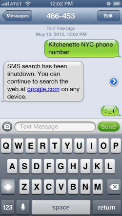 R.I.P. Google SMS search