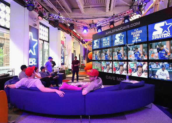 A general view of the atmosphere at the Starter x MLB All-Star Launch Party at MLB Fan Cave on July 13, 2013 in New York City.