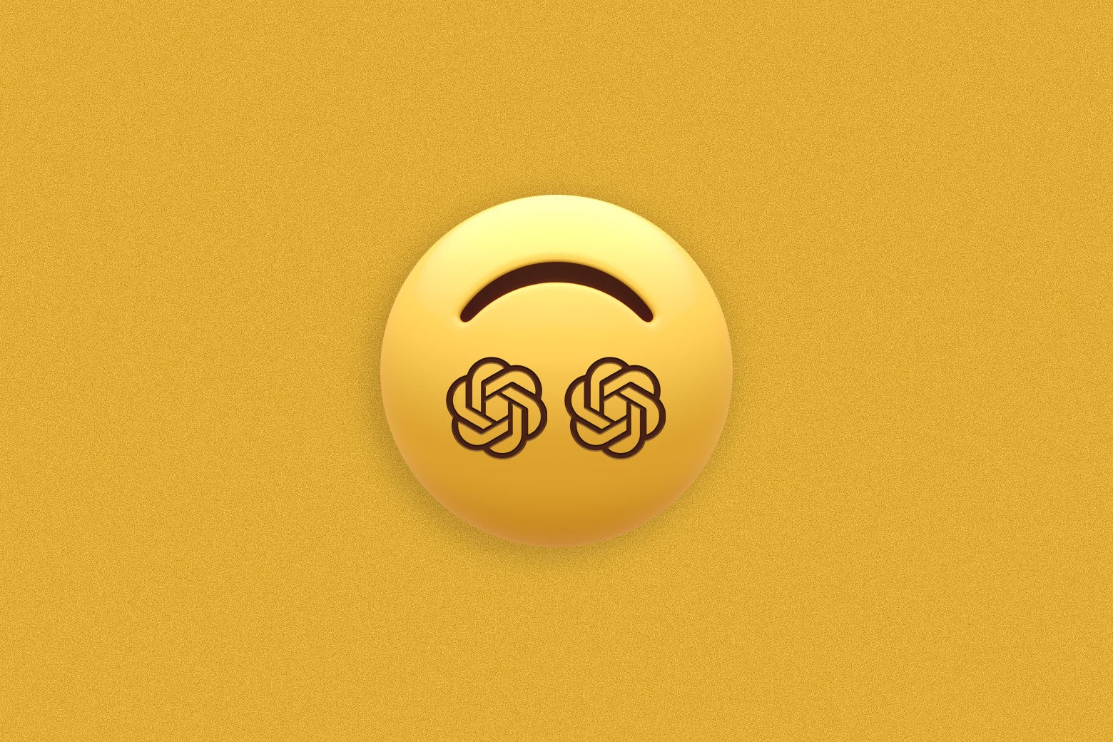 An upside-down smiley-face emoji with OpenAI logos for eyes.