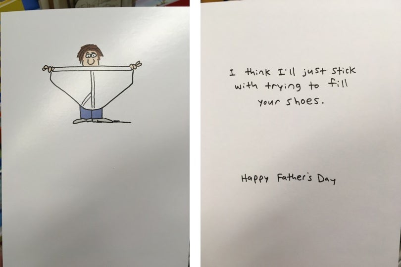 This Father's Day card features a joke about a huge pair of underpants