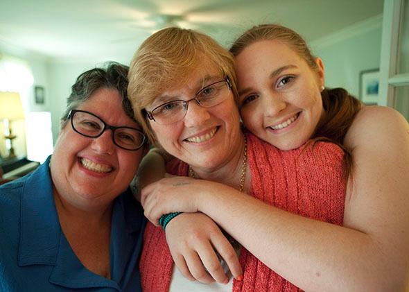 From left, Carol Schall, Mary Townley and their daughter Emily Schall-Townley.