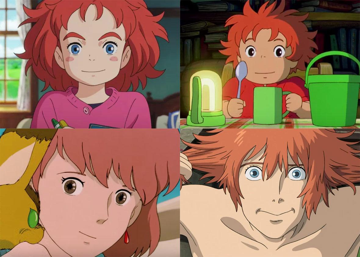Mary from "Mary and the Witch’s Flower", Ponyo from "Ponyo", Nausicaa from "Nausicaa of the Valley of the Wind", and Howl from "Howl’s Moving Castle"