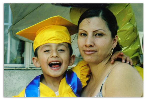 Laura Sanchez with her son Brian.