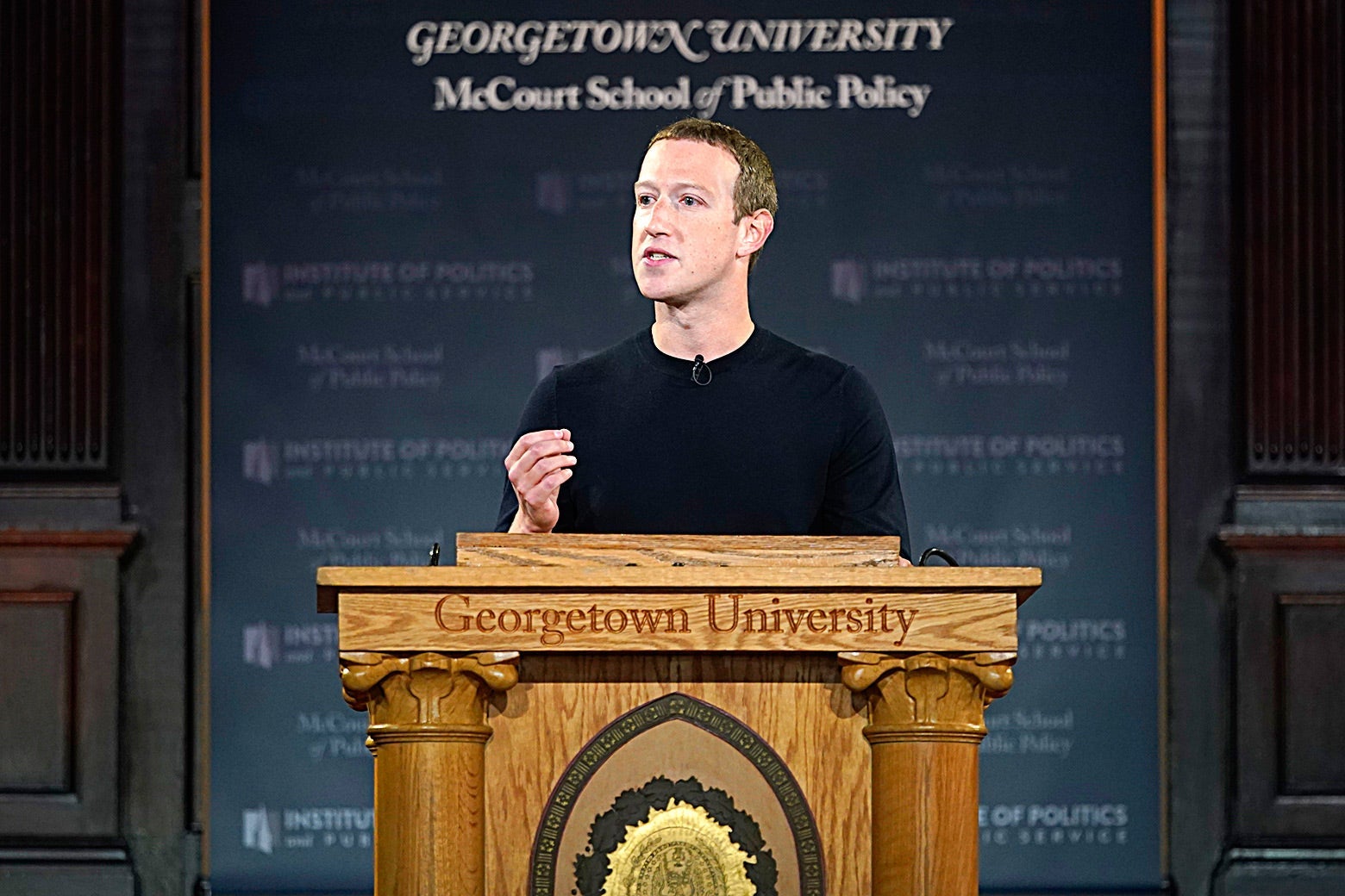 Mark Zuckerberg gives a speech about free speech.