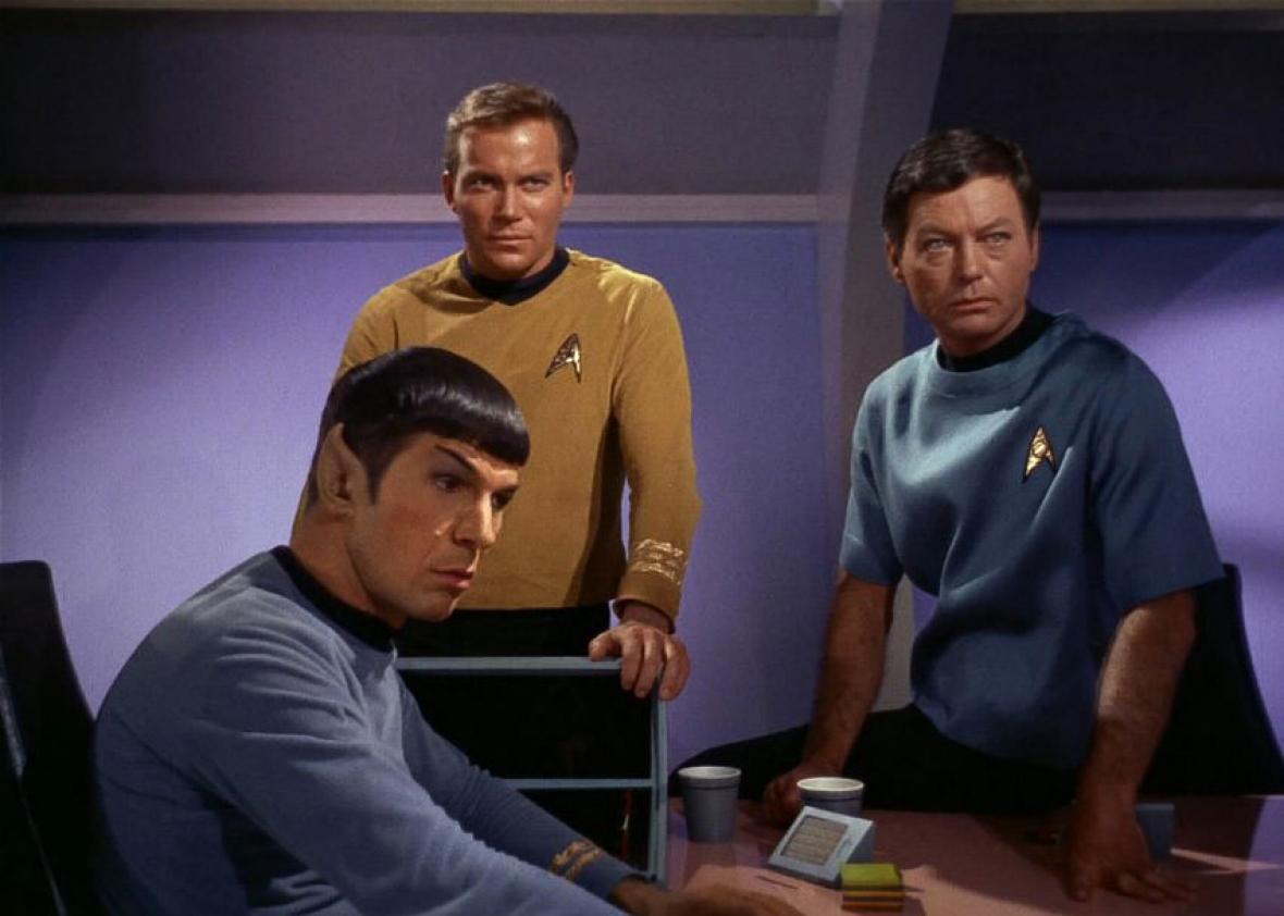 Leonard Nimoy, William Shatner and DeForest Kelley in Star Trek 