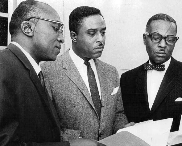 From left, Rev. Dr. M.C. Williams, State Rep. Dan Grove, D-Denver, and the Rev. J.H. Jackson Jr., 1966.