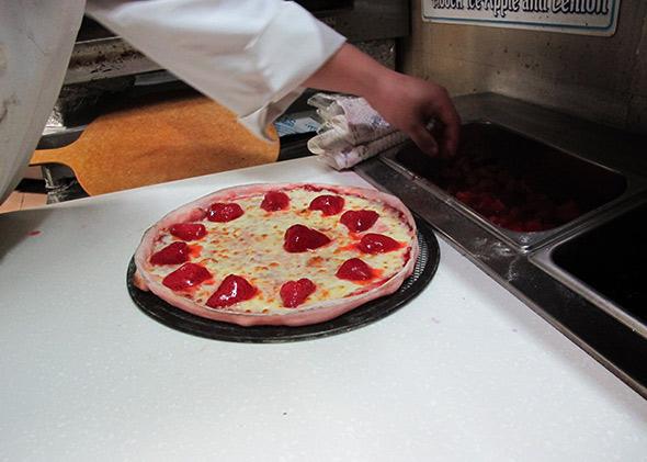 Strawberry pizza at I Have a Dream pizzeria.