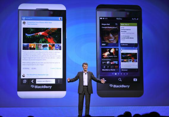 The company formerly known as Research In Motion reveals its new BlackBerry operating system and smartphone at launch event in New York City.