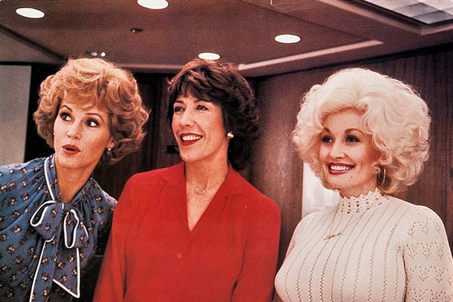 Jane Fonda, Dolly Parton, and Lily Tomlin in Nine to Five.