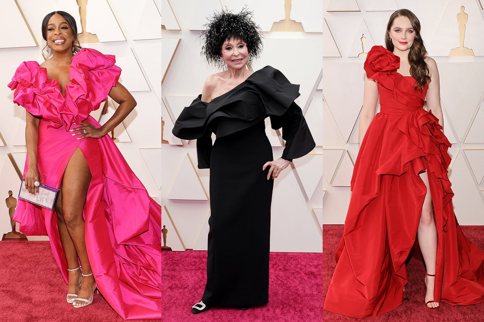 Niecy Nash, Rita Moreno, and Amy Forsyth on the Oscars red carpet.