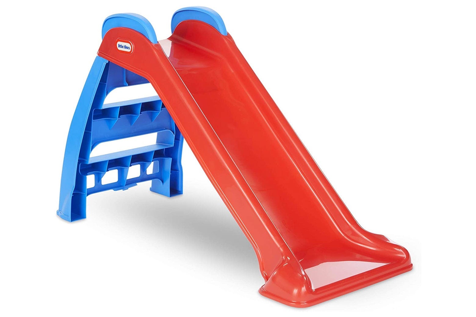 A red plastic slide.