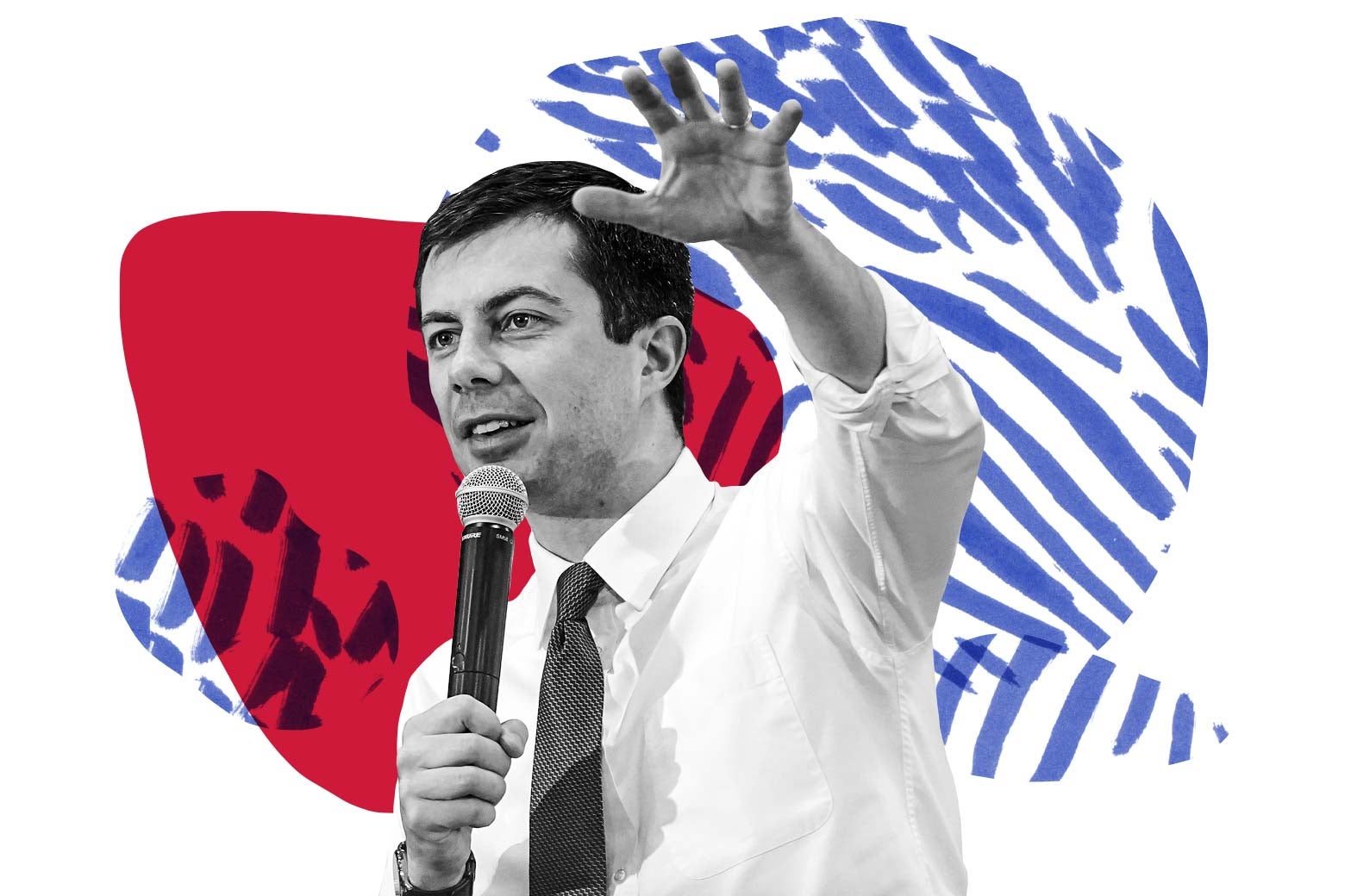 Photo illustration of Pete Buttigieg