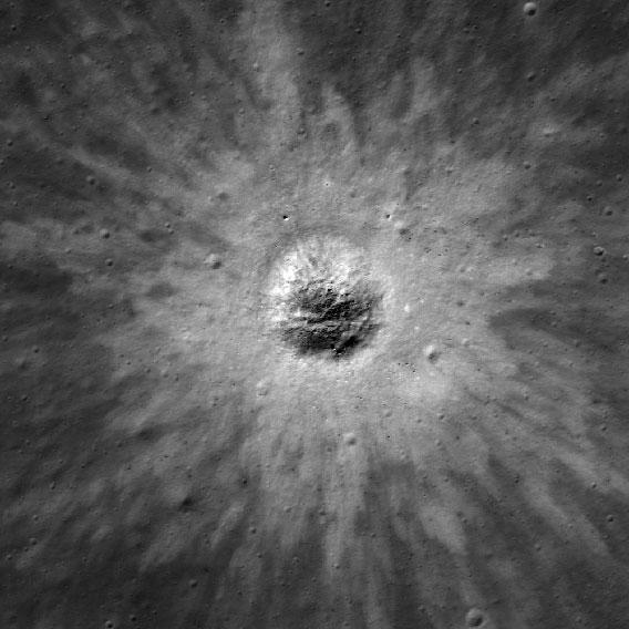"Young" crater on the Moon.