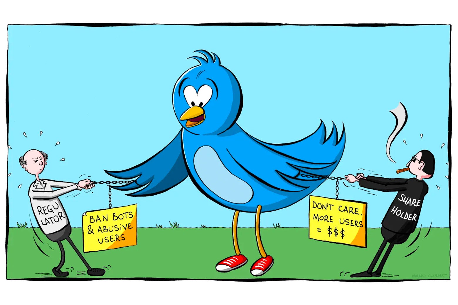 A Twitter board torn between banning bots and abusive users, and making money.