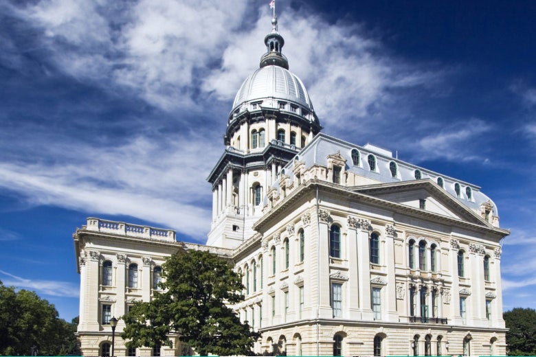 Exterior of the Illinois State Capitol.