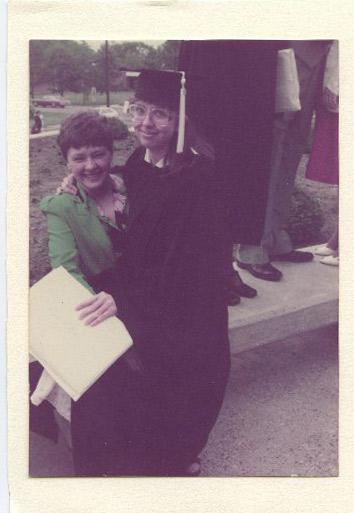 May 1983, Harding University, Searcy, Ark. She insisted on this photo. 