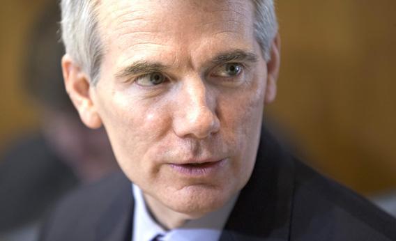 Senator Rob Portman at a committee discussion on the nomination of Sally Jewelll to be secretary of the interior. 